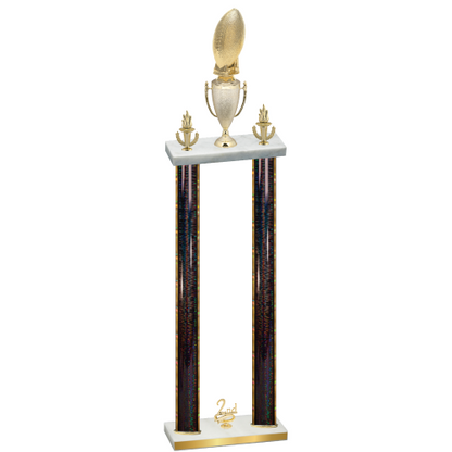 Double Black Glacier Second Place Football Trophy