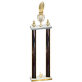 Double Black Glacier Third Place Football Trophy