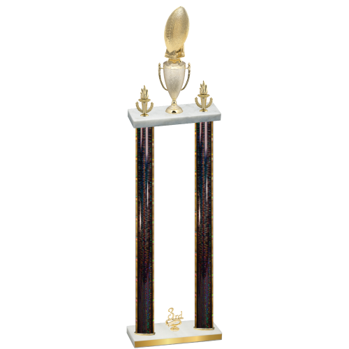 Double Black Glacier Third Place Football Trophy