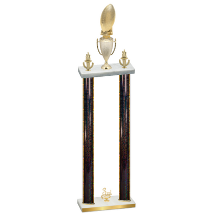 Double Black Glacier Third Place Football Trophy