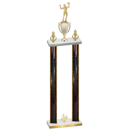 Double Black Glacier Fourth Place Volleyball Trophy