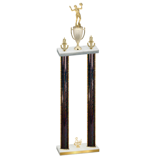 Double Black Glacier Third Place Volleyball Trophy