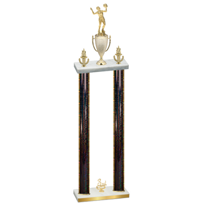 Double Black Glacier Third Place Volleyball Trophy