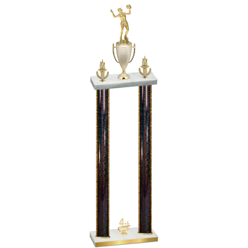 Double Black Glacier Fourth Place Volleyball Trophy