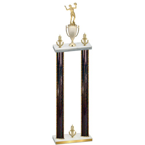 Double Black Glacier Victory Volleyball Trophy