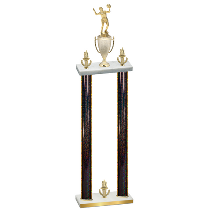 Double Black Glacier Victory Volleyball Trophy