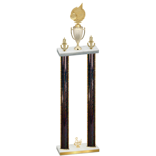 Double Black Glacier Third Place Volleyball Trophy