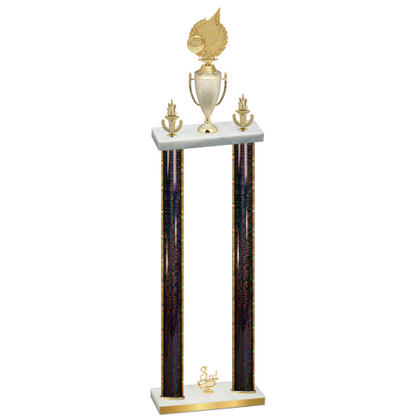 Double Black Glacier Third Place Volleyball Trophy