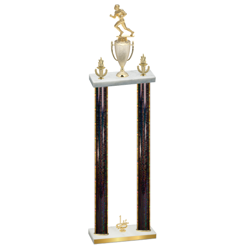 Double Black Glacier First Place Football Trophy