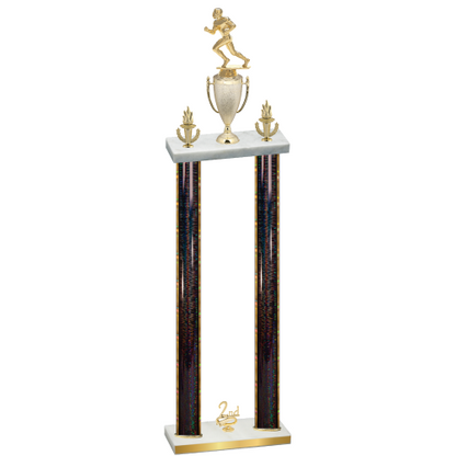 Double Black Glacier Second Place Football Trophy