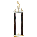 Double Black Glacier Third Place Football Trophy