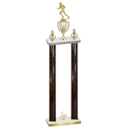 Double Black Glacier Third Place Football Trophy
