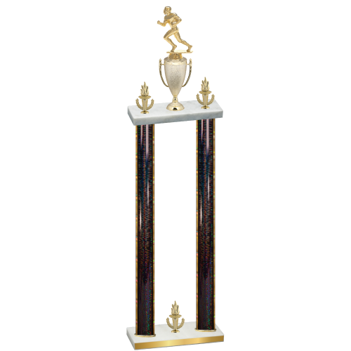 Double Black Glacier Victory Football Trophy