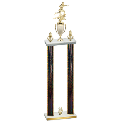 Double Black Glacier Year Flag Football Trophy