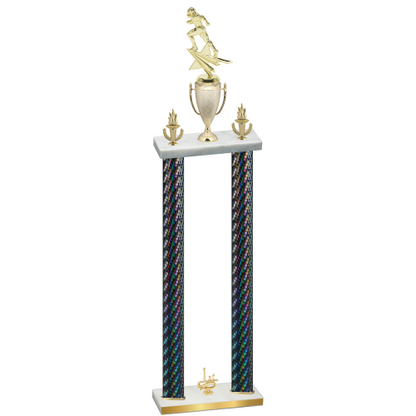 Double Black Carbon Fiber First Place Football Trophy