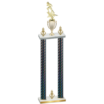 Double Black Carbon Fiber Victory Football Trophy