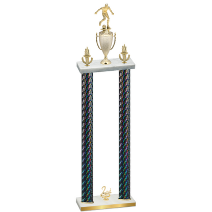 Double Black Carbon Fiber Second Place Soccer Trophy