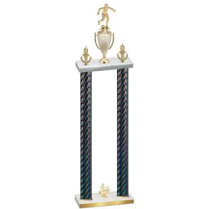 Double Black Carbon Fiber Fourth Place Soccer Trophy