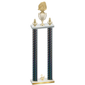 Double Black Carbon Fiber Second Place Soccer Trophy