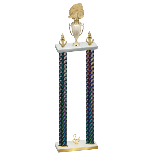 Double Black Carbon Fiber Second Place Soccer Trophy
