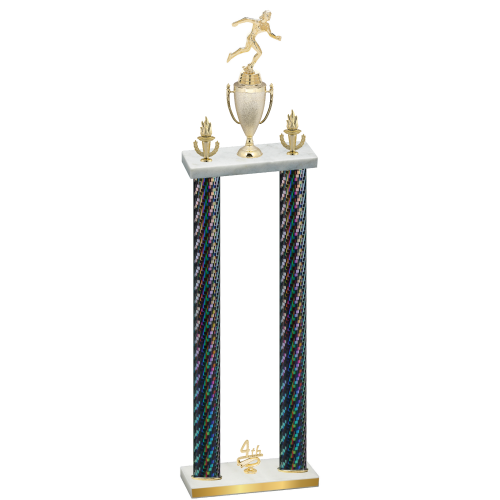 Double Black Carbon Fiber Fourth Place Running Trophy