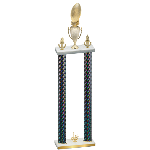Double Black Carbon Fiber First Place Football Trophy