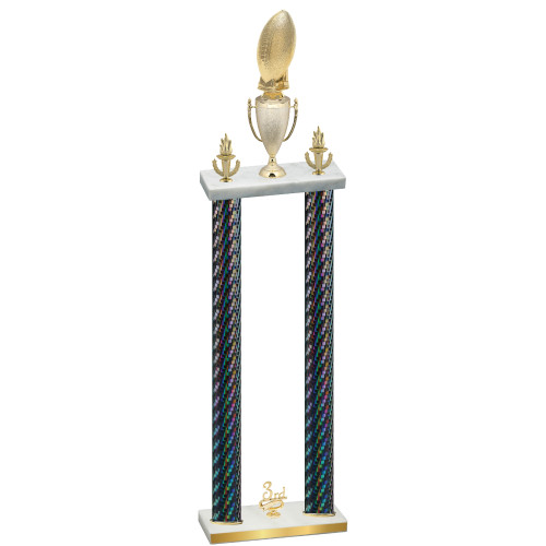 Double Black Carbon Fiber Third Place Football Trophy