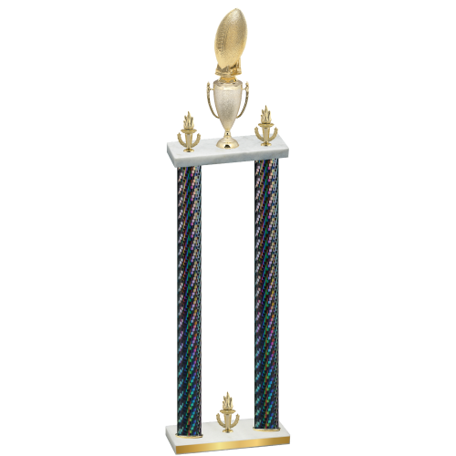Double Black Carbon Fiber Victory Football Trophy