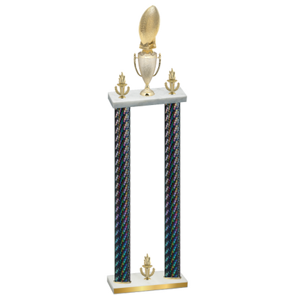 Double Black Carbon Fiber Victory Football Trophy