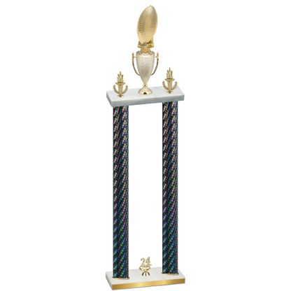 Double Black Carbon Fiber Year Football Trophy