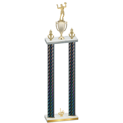 Double Black Carbon Fiber First Place Volleyball Trophy