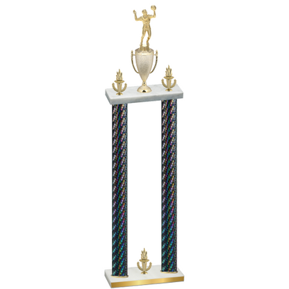 Double Black Carbon Fiber Victory Volleyball Trophy