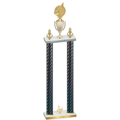 Double Black Carbon Fiber Third Place Volleyball Trophy