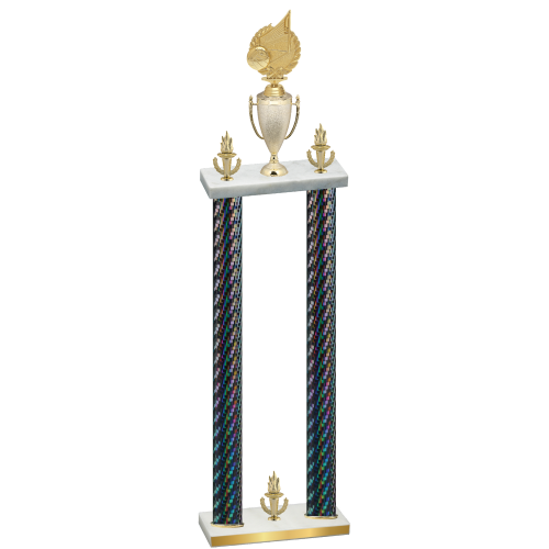 Double Black Carbon Fiber Victory Volleyball Trophy