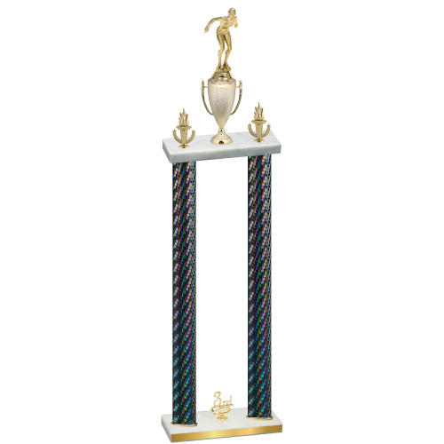 Double Black Carbon Fiber Third Place Tennis Trophy