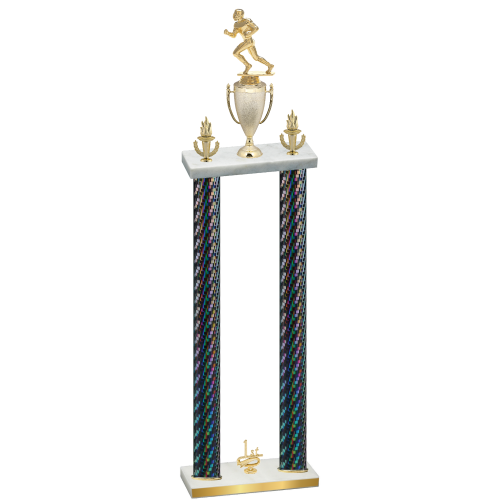 Double Black Carbon Fiber First Place Football Trophy
