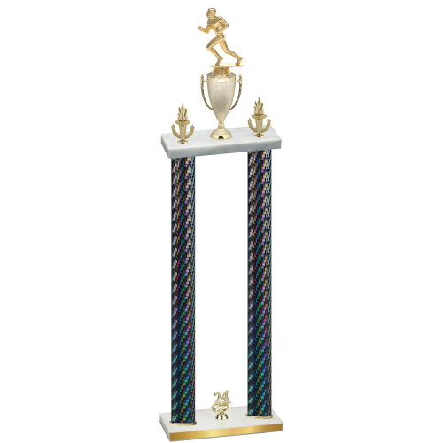 Double Black Carbon Fiber Year Football Trophy