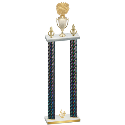 Double Black Carbon Fiber Fourth Place Cheerleading Trophy