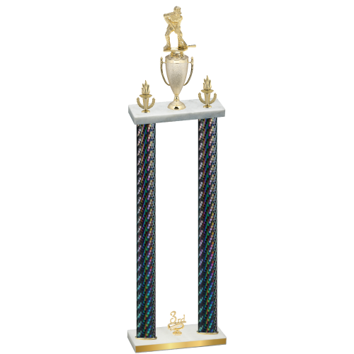 Double Black Carbon Fiber Third Place Hockey Trophy