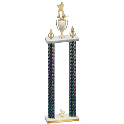 Double Black Carbon Fiber Fourth Place Hockey Trophy