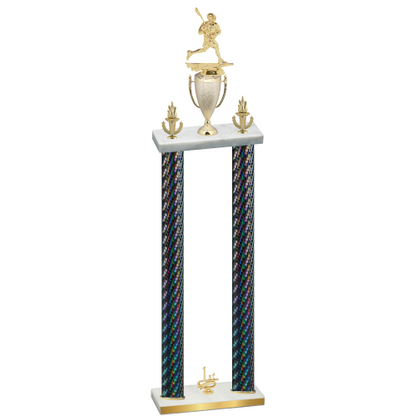 Double Black Carbon Fiber First Place Lacrosse Trophy