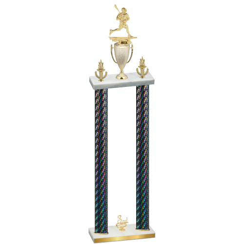 Double Black Carbon Fiber Third Place Lacrosse Trophy