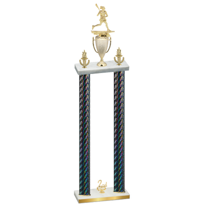 Double Black Carbon Fiber Second Place Lacrosse Trophy