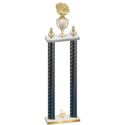 Double Black Carbon Fiber Second Place Basketball Trophy