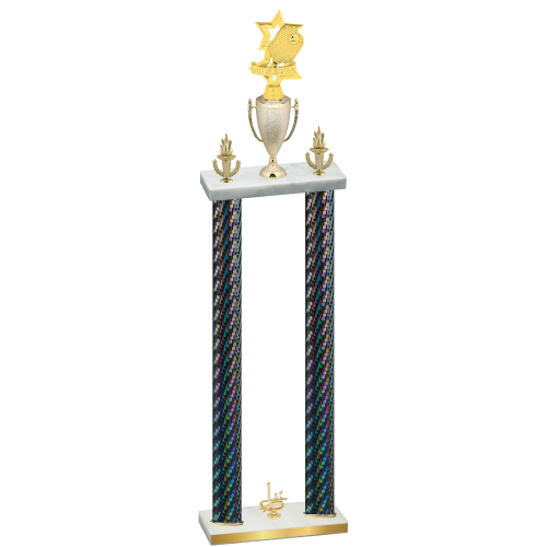 Double Black Carbon Fiber First Place Pickleball Trophy