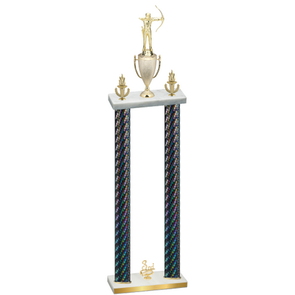 Double Black Carbon Fiber Third Place Archery Trophy