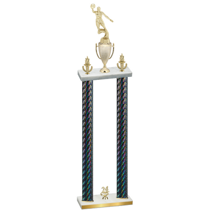 Double Black Carbon Fiber Year Basketball Trophy