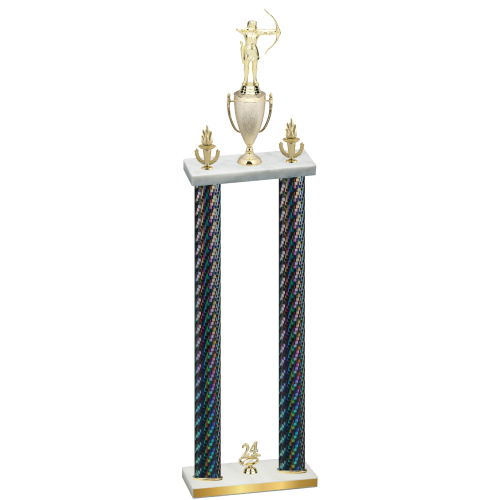 Double Black Carbon Fiber Year Archery Trophy