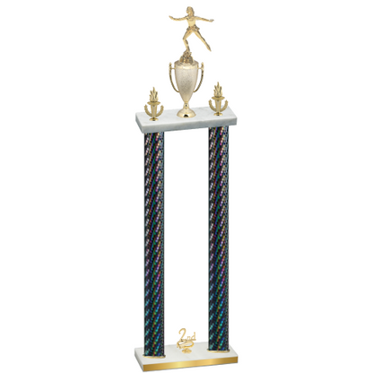 Double Black Carbon Fiber Second Place Skater Trophy