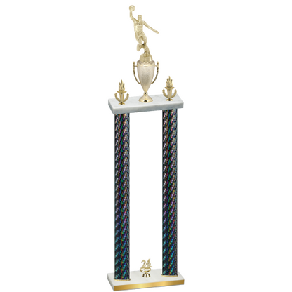 Double Black Carbon Fiber Year Basketball Trophy